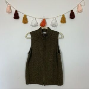 Vintage Pendleton Wool Olive Green Sweater Vest Size Medium
